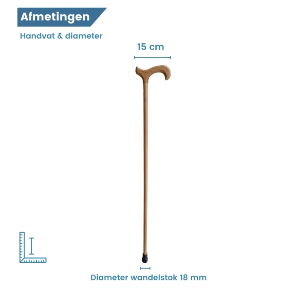 diameter wandelstok van hout